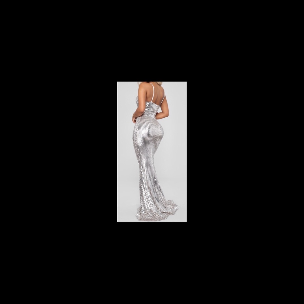 Silver Button Flare Sleeve Dress main image 0